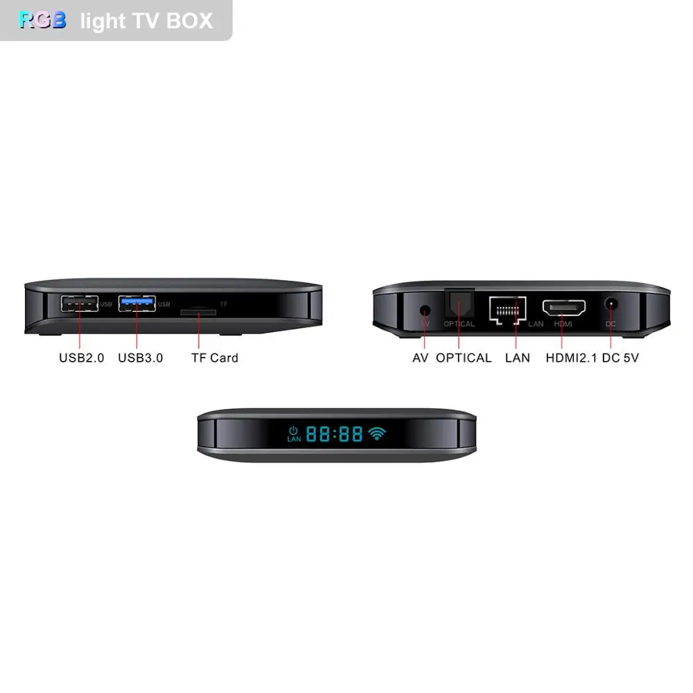  XGODY Support PLEX RGB Light smart tv box Amlogic amlogic S905X3 A95X F3 Android 9.0 4k tv set top 