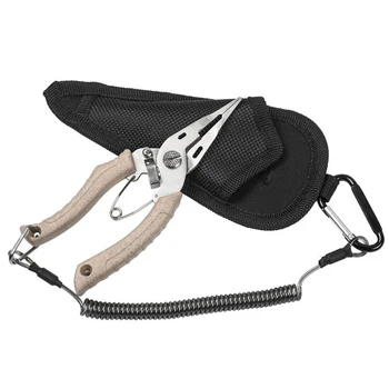 

LINNHUE Stainless Steel Multifunctional Fishing Pliers Hook Remover Line Cutter Fishing Tackle Grip Split Ring Pliers pesca