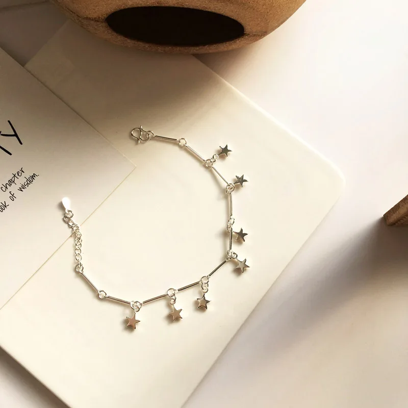 Новое поступление корейские горячие модные простые металлические звезды очаровательные браслеты для женщин ювелирные изделия девушка студенческий браслет в подарок