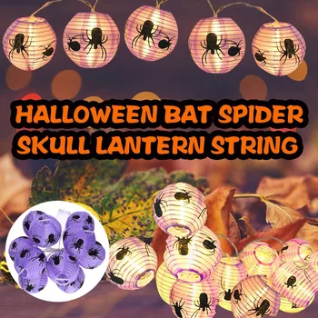 

Halloween Pumpkin Spider Bat Skull String Holiday Lighting Lamp DIY Hanging Horror Halloween Decoration For Home Party Supplies