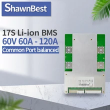 Bms 17s 60V Lipo 60A 80A 100A 120A 18650 PCM لوحة حماية البطارية BMS PCM مع وحدة بطارية ليثيوم أيون متوازنة