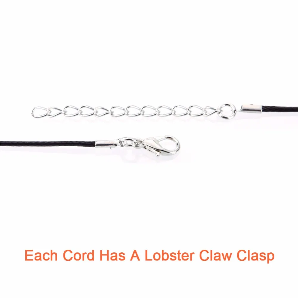 50 шт./компл. застежки карабины кожаный шнур ожерелье диаметром 1 5 мм корейский