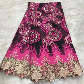 

African Lace Fabric Embroidered Nigerian Guipure for Wedding High Quality French Tulle Lace Fabric NLYSE161