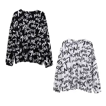

Women Long Lantern Sleeves T-Shirt Letter Printed Pullover Tunic Tops