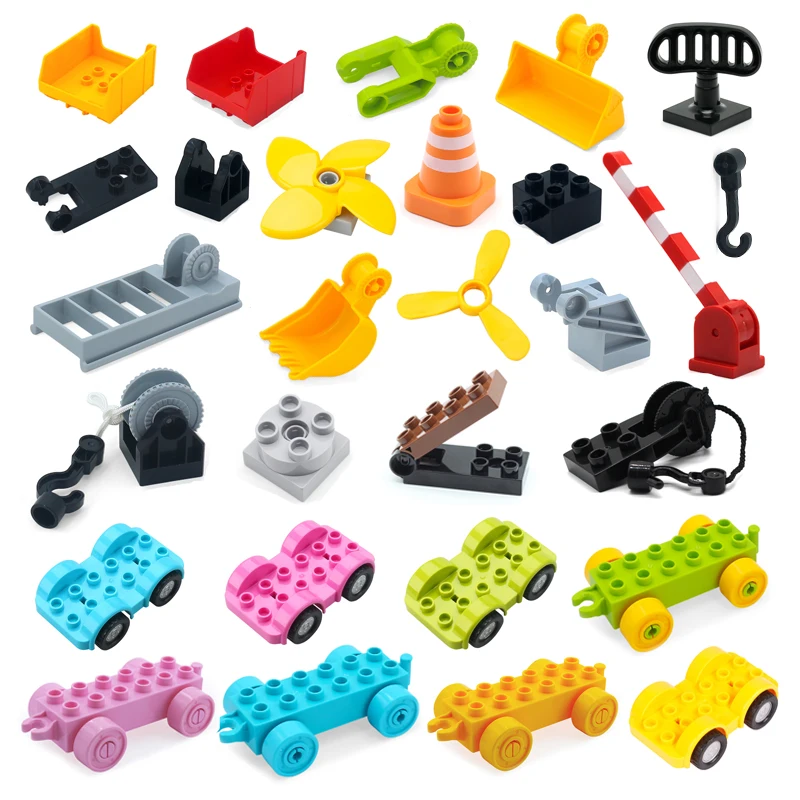 Большие строительные блоки инженерный автомобиль автопогрузчик аксессуары кран