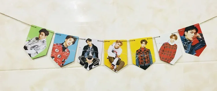 GOT7 7Pcs KPOP BLACKPINK TWICE GOT7 X1 концерт Джексон висячий флаг плакат HD Висячие фото картина вымпел украшения поставки вентилятор подарки - Цвет: GOT7 7Pcs