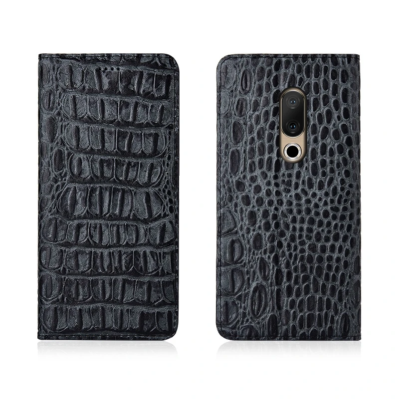 

Crocodile Back Pattern Genuine Real Leather Magnetic Flip Phone Bag For Meizu 15 Plus/Meizu 15 Phone Case Coque Leather Funda