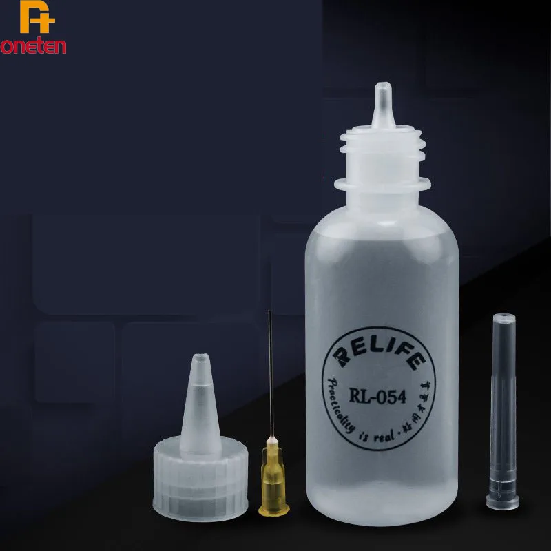 Relife RL-054 50 мл игольчатый наконечник для пайки очистка прозрачная жидкость флюс спиртовое масло диспенсер пластиковая ручная бутылка очиститель DIY ремонт