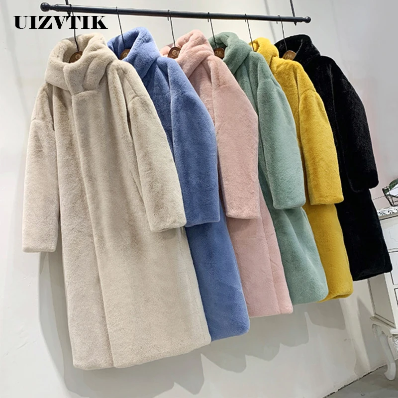 

2019 Autumn Winter Faux Fur Coat Women Long Oversize Luxury Casual Loose Hoddies Mane Fur Jacket Female Thick Warm Plush Outwear