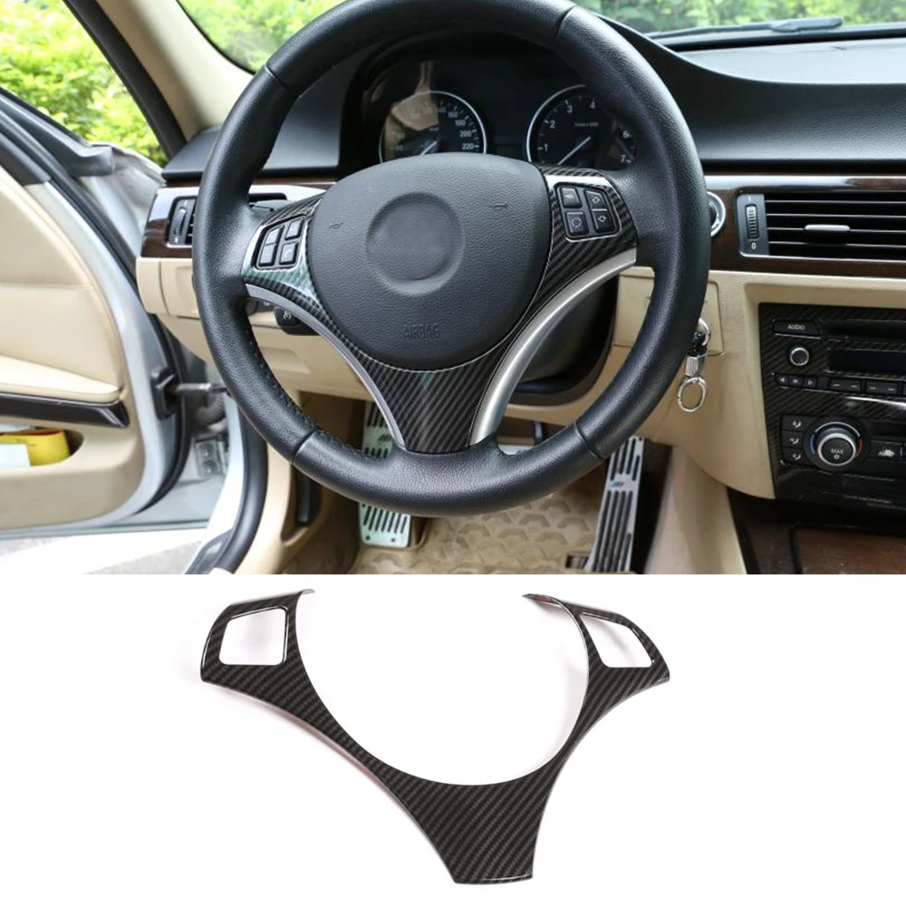Car Steering Wheel Cover Trim Decoration Frame Sticker for Bmw E90 3 Series 2005-2012 Accessories Carbon Look / Silver | Автомобили и