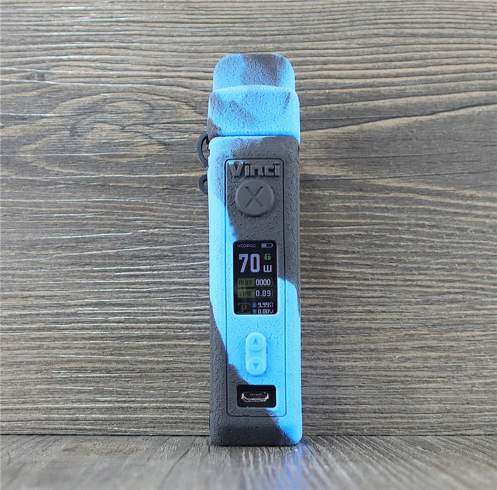 black blue 2 шт текстурный чехол для VOOPOO VINCI X 70W Pod силиконовый чехол-рукав кожа vincci wrap стикер - Цвет: black blue