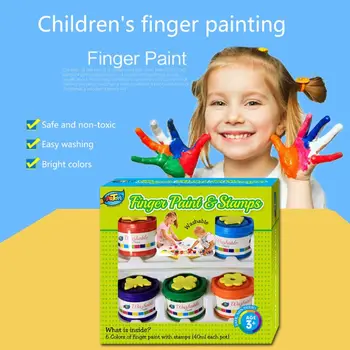 

40ml 6 Bright Colors Washable Gouache Paint for Kids Beginners School Supplies Finger Paint Art Spplies C26
