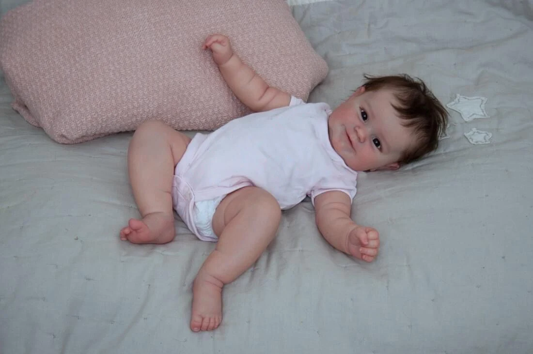 Reborn Baby Doll Newborn Girl Baby Lifelike Real Soft Touch Maddie With Hand-Rooted Hair Handmade Art Doll 50CM NPK reborn dolls
