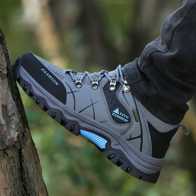 

Autumn And Winter Male Hiking Shoes Low-top Shoes Waterproof Collision Running Mountaineering Hunting Rubber Sole Lace-up Shoes