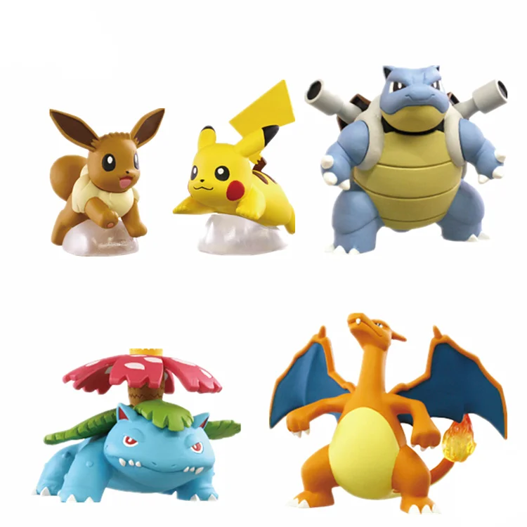 Genuino Gacha Pokemon Pikachu, Eevee, Venusaur, Giocattolo Decorazione Blastoise