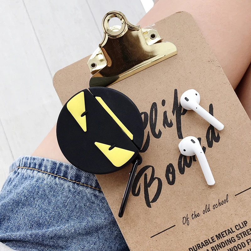 Милый Дьявол ударопрочный корпусы гарнитурные для Apple Airpods Беспроводная bluetooth-гарнитура Защитная крышка с кольцом на палец кулон