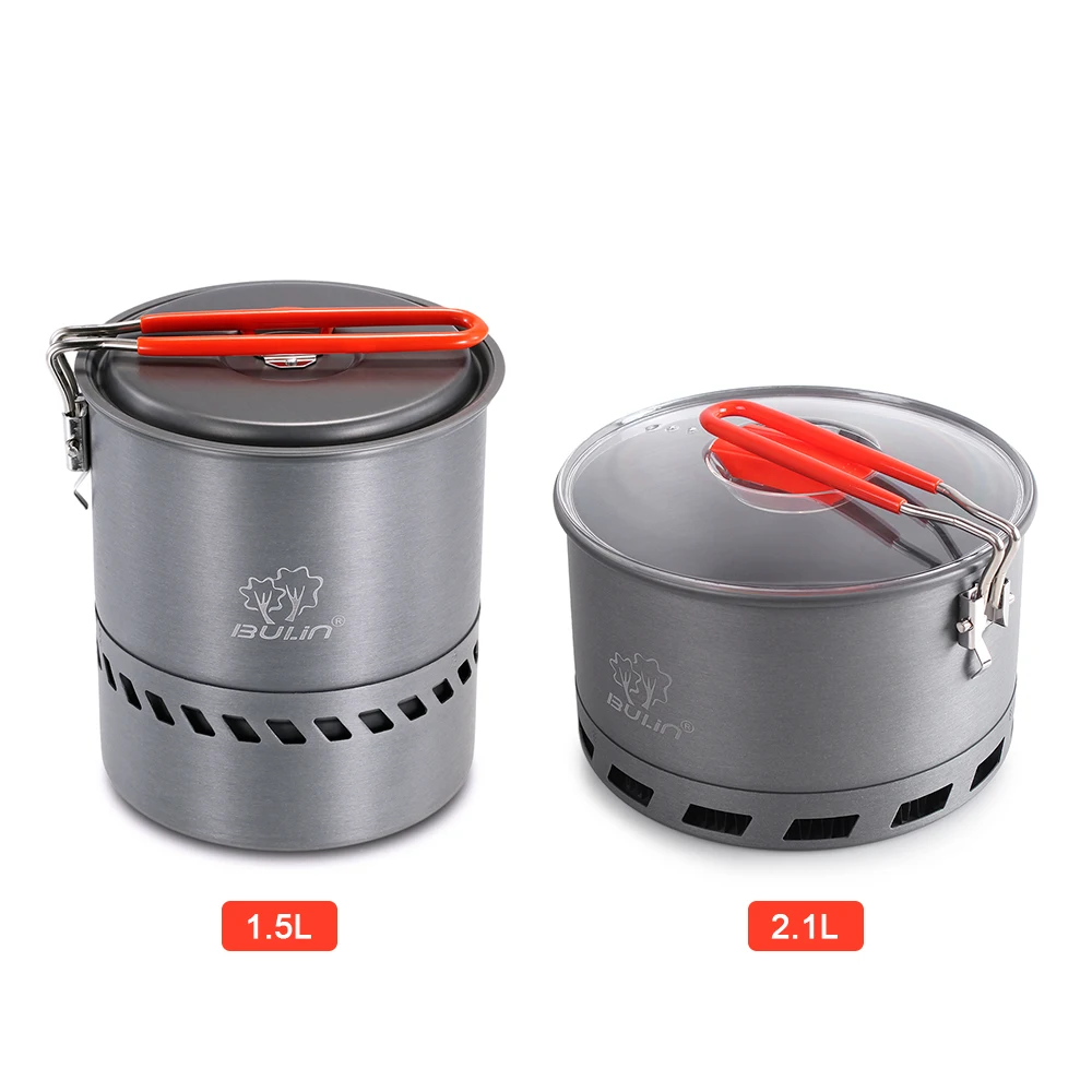 

New 1.5L/2.1L Outdoor Cook Pot Pans Cooking Equipment Tools Portable Hiking Camping Cookware Picnic Backpacking Pot Tableware