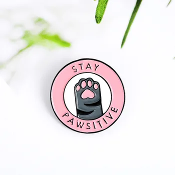 

The cute round pink enamel pins are mouth-watering! Cartoon dog footprints fashion shirt brooch animal jewelry badge friend gift