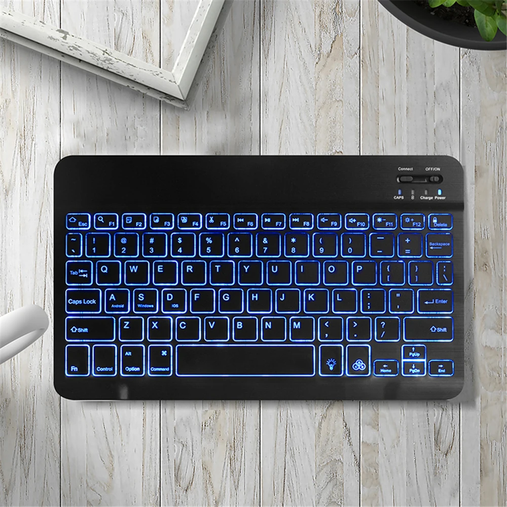 ロシア語スペイン語ワイヤレス Bluetooth キーボード超スリム 7 色 Led バックライト Ipad のミニ 7 9 キーボード Android 用 Windows キーボード Aliexpress ロシア語スペイン語ワイヤレス Bluetooth キーボード超スリム 7 色 Led バックライト Ipad のミニ 7 9 キーボード Android 用 Windows キーボード Aliexpress