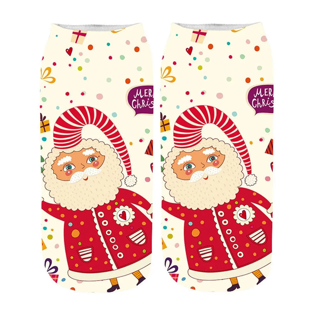 Женские носки до щиколотки с объемным забавным рождественским рисунком, Необычные милые носки с необычным принтом, женские носки, хлопковые спортивные носки - Цвет: f
