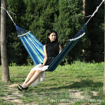 

The New Outdoor Swing Hammock Garden Double Canvas Bent Wooden Stick Bed Fashion Portable Picnic Camping Leisure Swing Chair