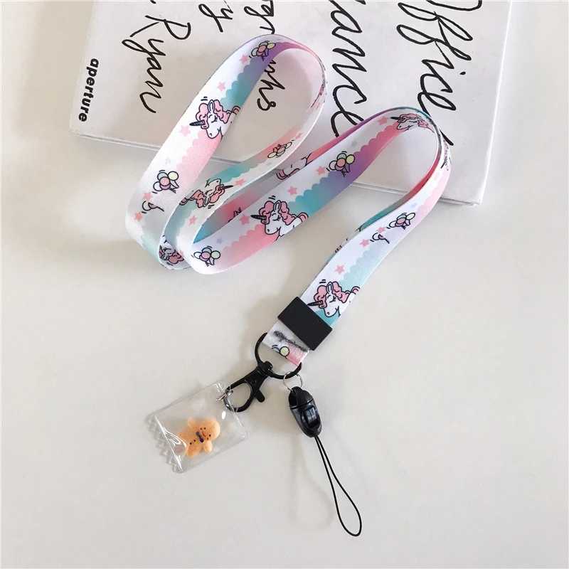 Luxury Cartoon Cute Pendant Neckline Key Lanyard Certificate Gym Mobile Phone with USB Camera ID Folder DIY wholesale | Мобильные