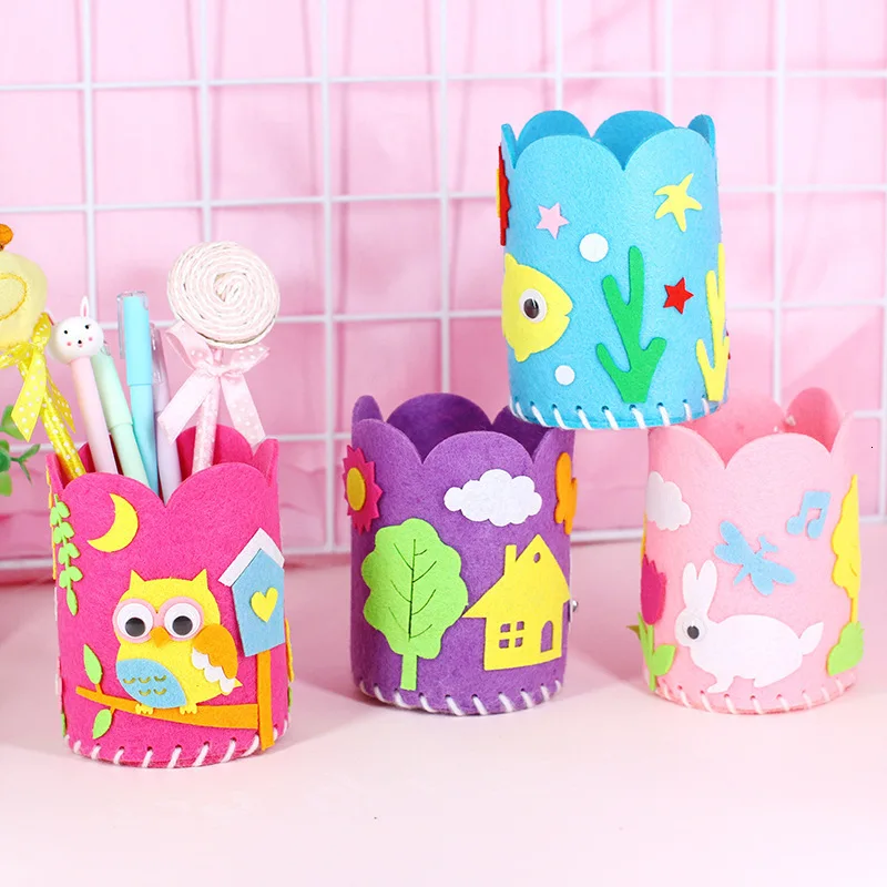 Set de 5 unidades de portalápices de manualidades DIY para niños, juguetes educativos para niños, contenedor de bolígrafo creativo para trabajo manual, artes y manualidades, regalos