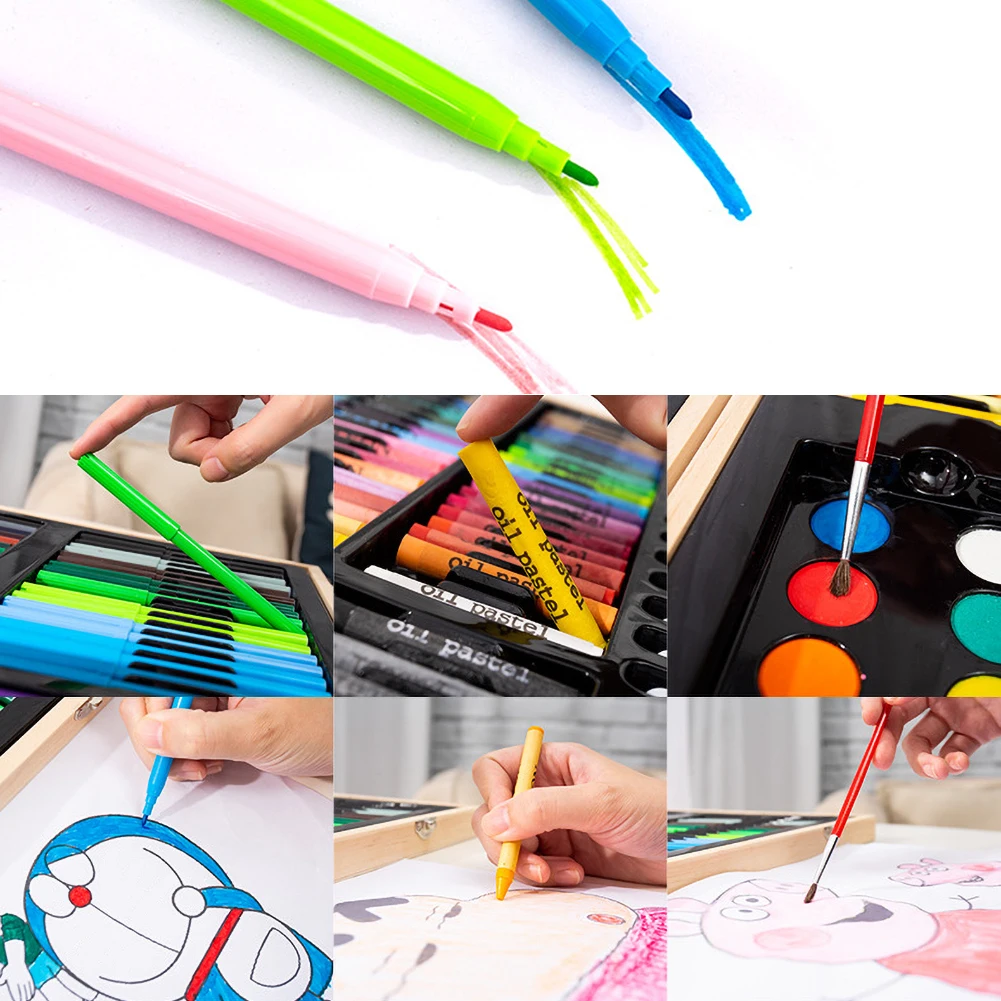 180 детский набор для рисования Подарочная коробка пастельные цветные карандаши