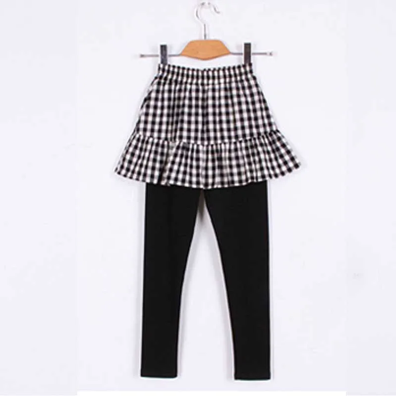 plaid pants Брюки для девочек-подростков; сезон осень-весна; брюки для девочек; школьная одежда; штаны для девочек; детские леггинсы с юбками; хлопок - Цвет: plaid pants