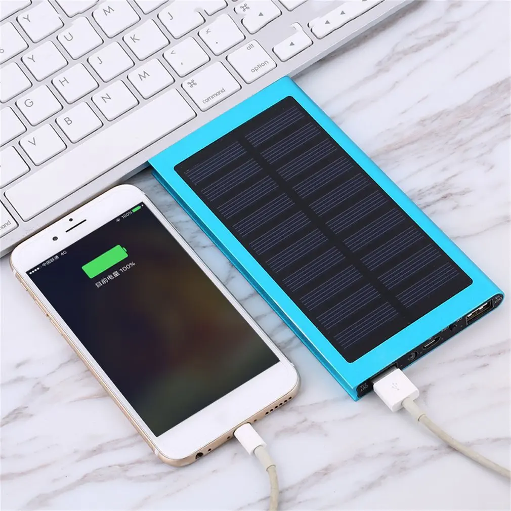 Ультра тонкий внешний аккумулятор 30000 мАч, солнечный двойной USB светодиодный светильник, внешний аккумулятор 30000 мАч, внешний аккумулятор для iPhone X 8 7 6 S Xiaomi Mi A2