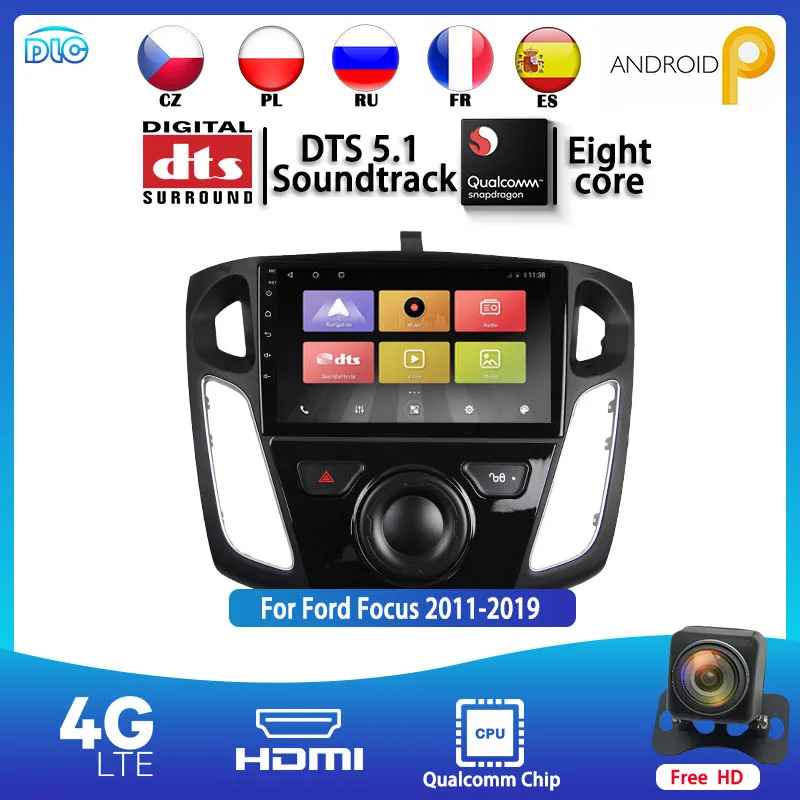 

Qualcomm Android 9 IPS DSP 4G+64G Multimedia Car DVD Player Navigation GPS Radio stero Head Unit For Focus 2009-2019