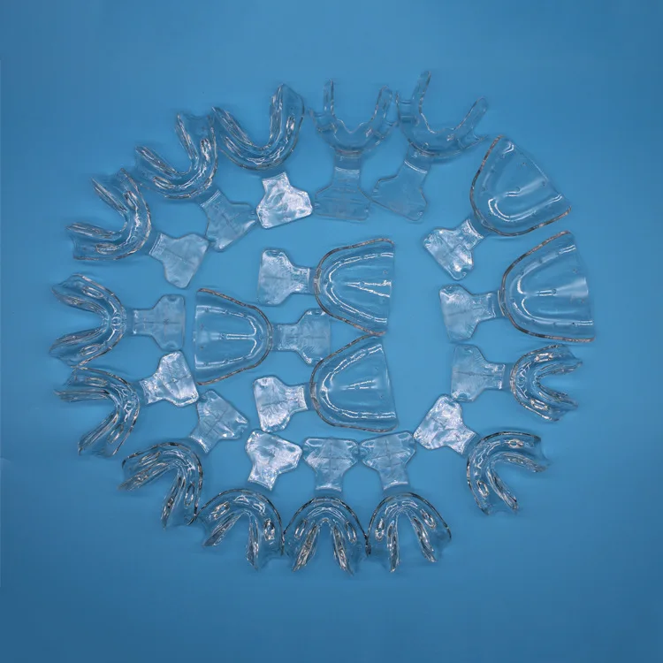 18 шт./компл. Edentulous зубные оттиск лоток автоклавируемый прозрачный зубной ДЕРЖАТЕЛЬ Edentulous челюсти оттиск лотки с коробкой