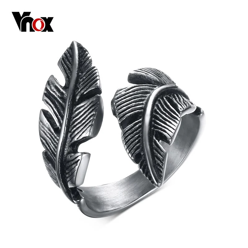 Vnox Vintage Bulu Pria Perhiasan 