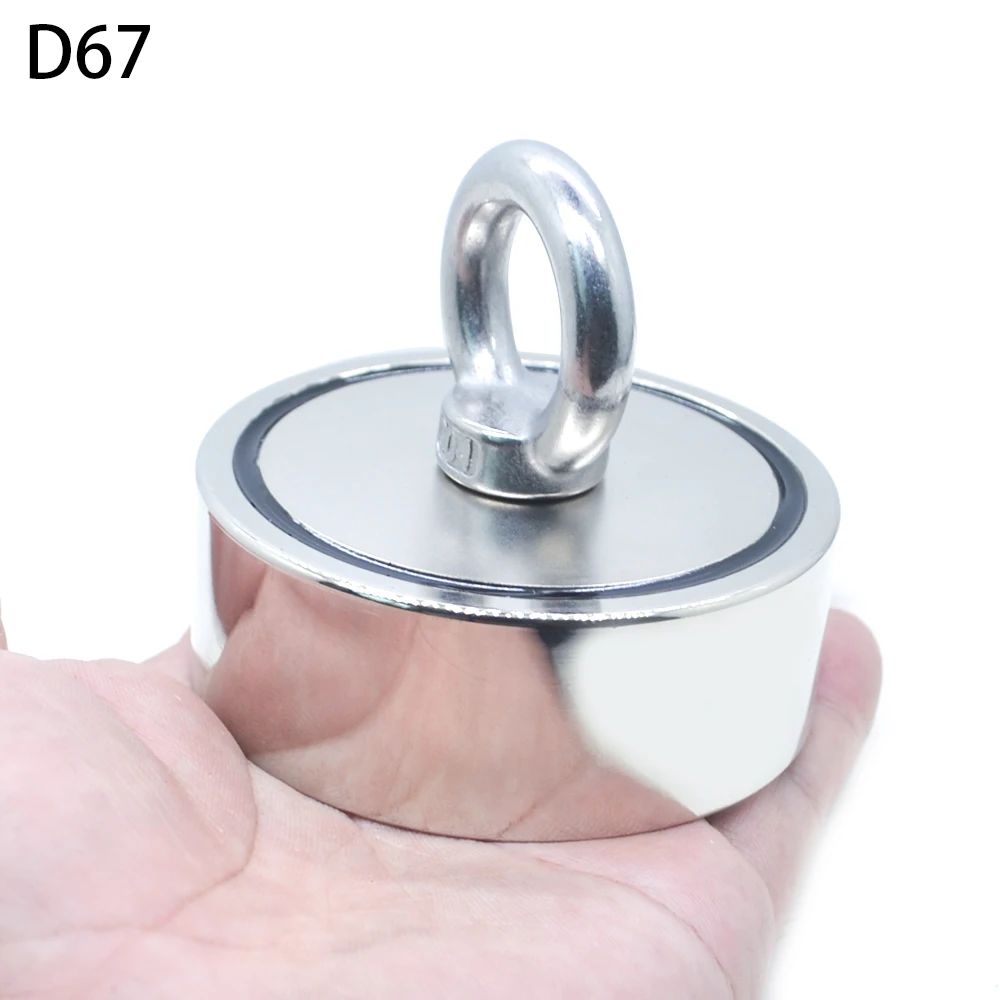 Strong Neodymium Magnet Double side Search magnet hook super power Salvage Fishing magnetic D48MM-D74MM Stell Cup holder