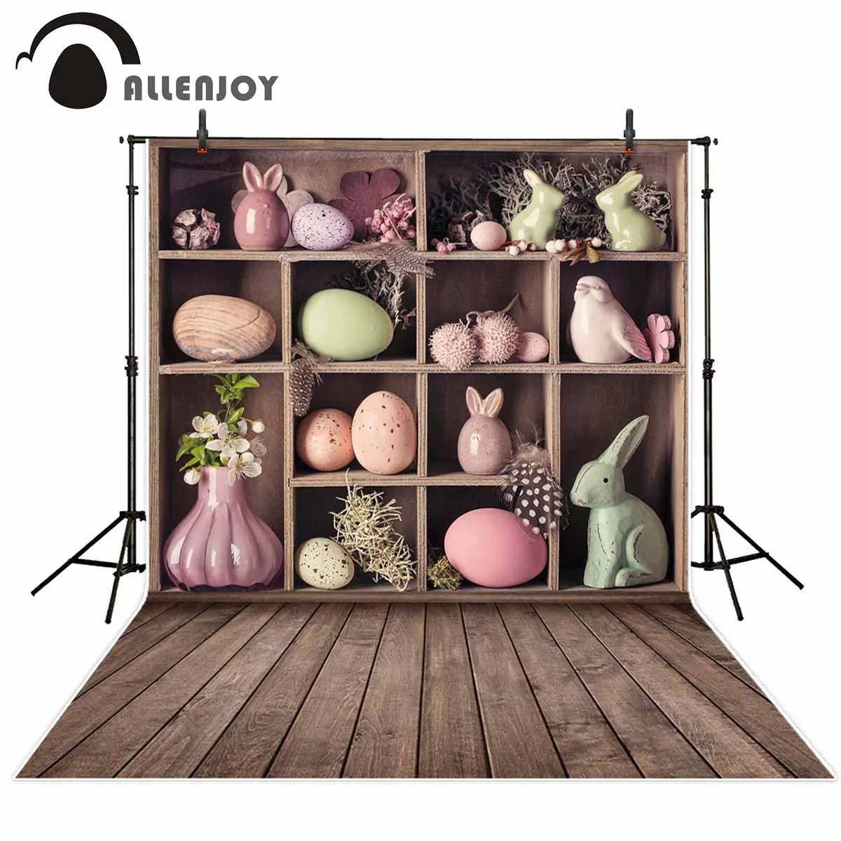Фотофон Allenjoy фоны Пасхальный кролик яйцо Цветочная ваза деревянный пол полка