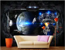 

3d photo wallpaper for walls in rolls custom mural KTV outside the window of the universe room home decor 3d panels on the wall