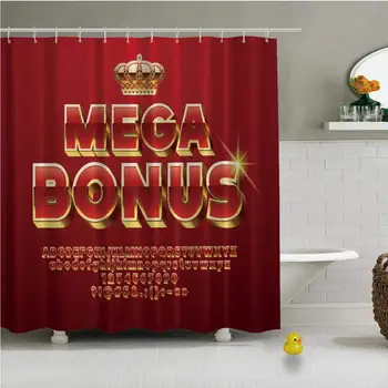 

Vector Glossy Sign Mega Bonus Chic Vector Useful Shower Curtain for Bathroom,79''L x 72''W