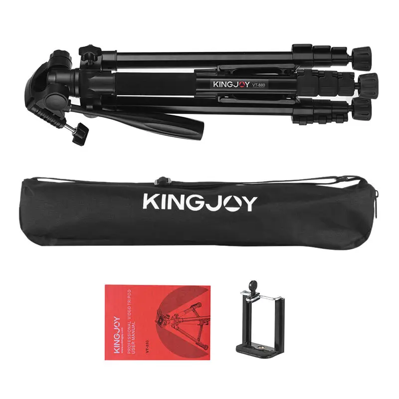 RISE-KINGJOY VT-880 2 в 1 портативный выдвижной штатив из алюминиевого сплава для камеры монопод для смартфона для Canon Nikon sony Fuji Ca