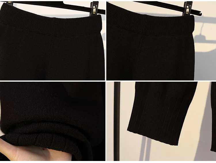 Women Knit Pants Warm Loose Harem Pants Autumn Winter Thick Knitted Trousers Elastic Waist Plus Size Pants
