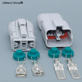 

shhworldsea 2 Pin 9.5MM Gray High Current Plug Connector Car Plugs with Terminal Tram Harness Connector DJ70253A-9.5-11-21