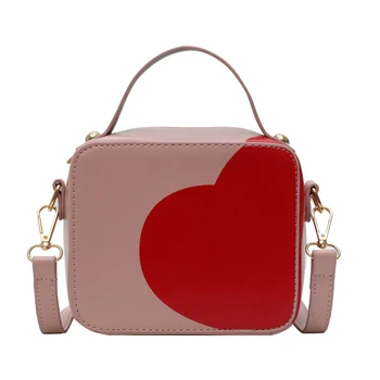 

Fashion Heart pattern Leather Small Crossbody Bags For Women 2019 Female Designer Luxury Mini Square Shoulder Bag Bolsa Feminina