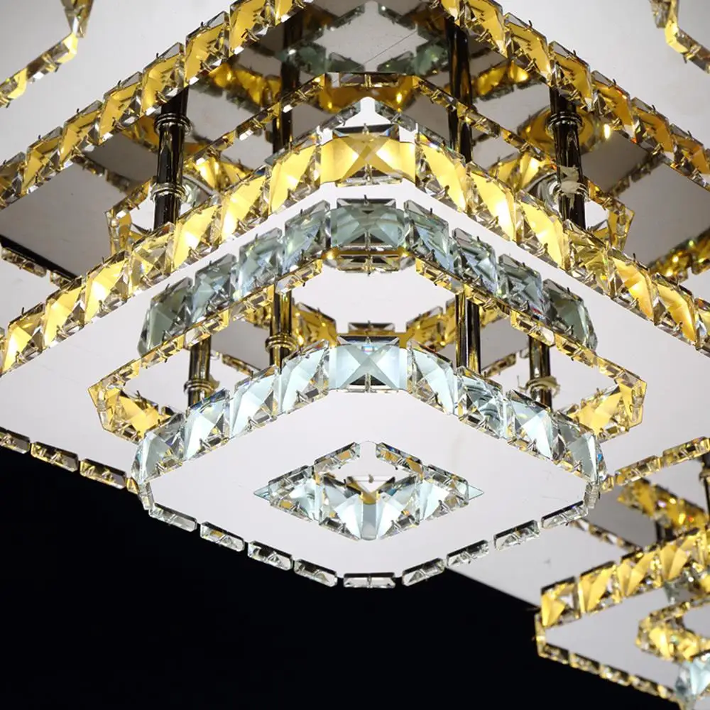 Красивая Хрустальная люстра панель безопасности светодиодная лампа практичная