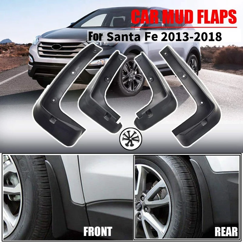 Mud Flaps Mudguards for Hyundai Santa Fe 2013-2018 Front Rear Guards Car Fender 4Pcs | Автомобили и мотоциклы