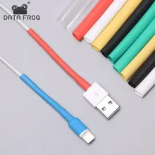 Защитная пленка для кабеля для Iphone, 10 шт., фиксированная термоусадочная пленка, рукав для намотки, термоусадочная трубка, usb-кабель для IPhone 5, 6, 7, 8 X