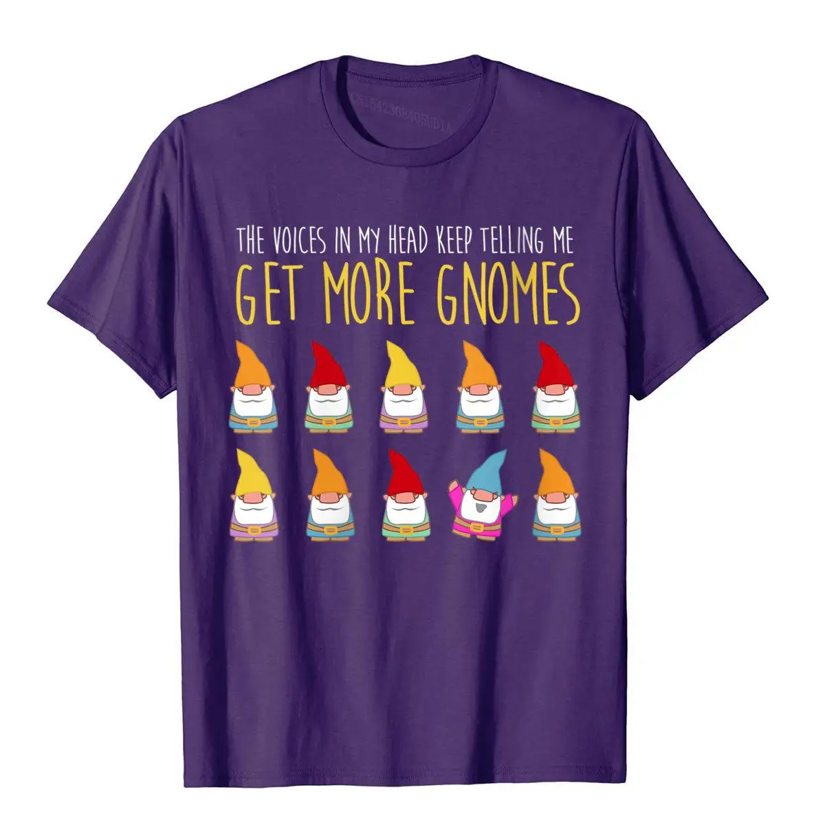 Womens Voices Tell Me More Gnomes Funny Gardening Gift V-Neck T-Shirt__B7751purple