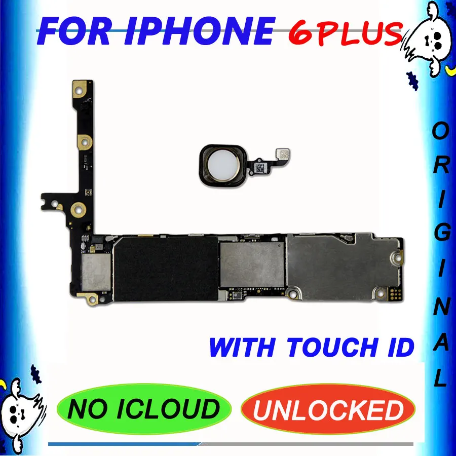 Оригинальная материнская плата для iPhone 6 Plus 5,5 ''6 plus Заводская разблокированная материнская плата с сенсорным ID поддержка обновления IOS разблокировка материнских плат 6 P