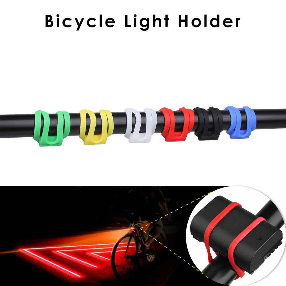 Discount 1PC Colorful Silicone Bike Light Holder Handlebar Strap Fixing Elastic Tie Rope Band Bandages Cycling Accessories 145mm 0