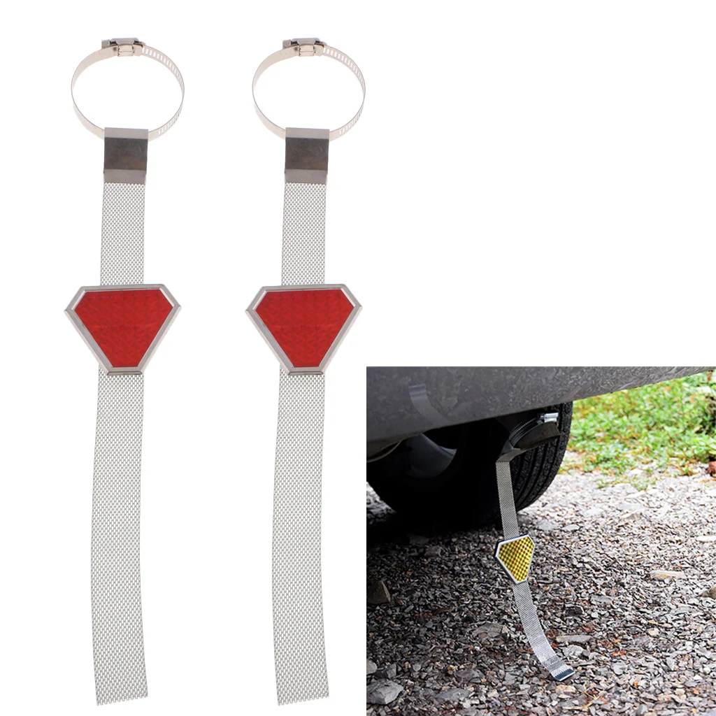 2 Pieces Car Anti-Static Strap, Reflective Earth Belt Safety Ground Wire for Kids Long Distance (Red)