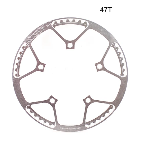 47T Sliver chainring Litepro трек велосипедный шатун бензопила 130BCD 41T 45T 47T 53T 56T 58T одна скорость BMX цепь колеса 170 мм складной велосипед рукоятка - Color: 47T Sliver chainring