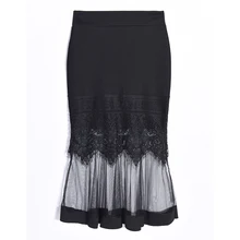 Новинка, летняя женская юбка, Лоскутная, сетчатая, тонкая, кружевная, посылка, ягодицы, сексуальные, черные, 5311